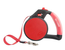 Load image into Gallery viewer, Wigzi Gel Handle Reflective Tape Red Retractable Dog Leash
