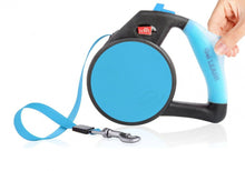 Load image into Gallery viewer, Wigzi Gel Handle Reflective Tape Blue Retractable Dog Leash
