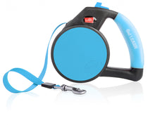 Load image into Gallery viewer, Wigzi Gel Handle Reflective Tape Blue Retractable Dog Leash
