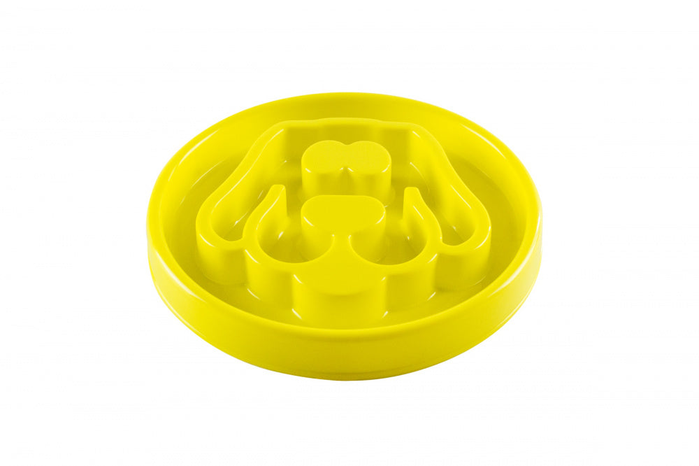 BeOneBreed Yellow Slow Feeder Dog Food Bowl