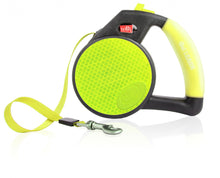 Load image into Gallery viewer, Wigzi Gel Handle Reflective Tape Yellow Retractable Dog Leash
