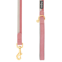 Load image into Gallery viewer, Blueberry Pet Polyester Fabric and Leather Dog Leash With Soft &amp; Comfortable Handle, Pink and Grey
