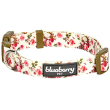Load image into Gallery viewer, Blueberry Pet Spring Scent Inspired Pink Rose Print Ivory Adjustable Collar
