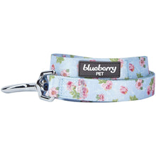 Load image into Gallery viewer, Blueberry Pet Durable Scent Inspired Rose Blossom Floral Print Pastel Blue Dog Leash
