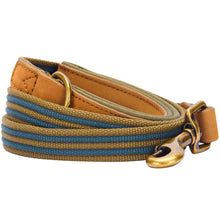 Load image into Gallery viewer, Blueberry Pet Polyester Fabric Webbing and Soft Genuine Leather Dog Leash with Soft and Comfortable Handle,  Navy and Olive
