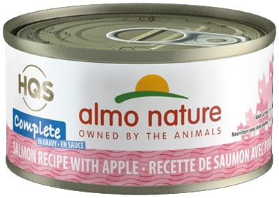 Almo Nature HQS Complete Cat Grain Free Salmon with Apple Canned In Gravy Cat Food