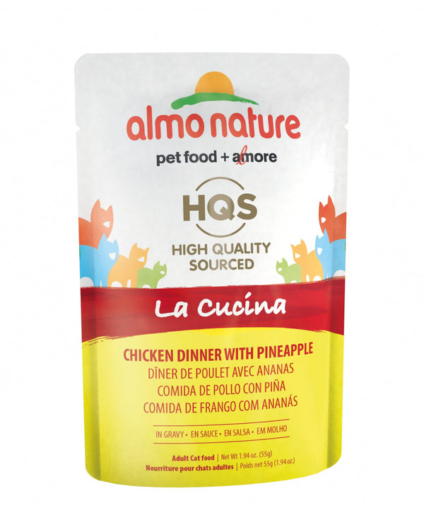 Almo Nature HQS La Cucina Cat Grain Free Chicken with Pineapple In Gravy Wet Cat Food