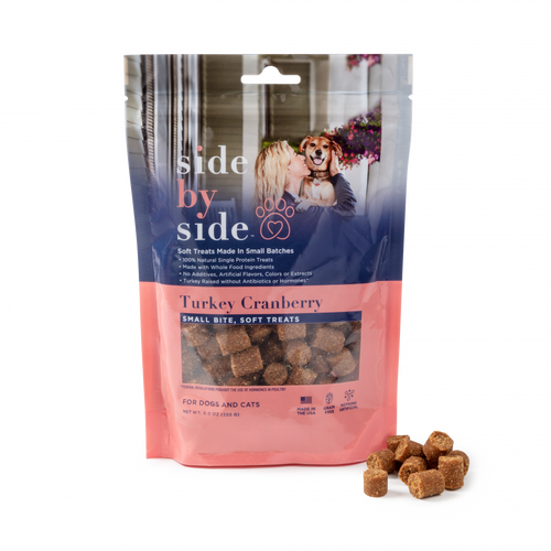 Side By Side Small Batch Turkey Cranberry Soft Bite Chews Dog Treats