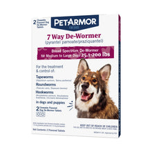 Load image into Gallery viewer, PetArmor 7 Way De-Wormer Dog 2ct
