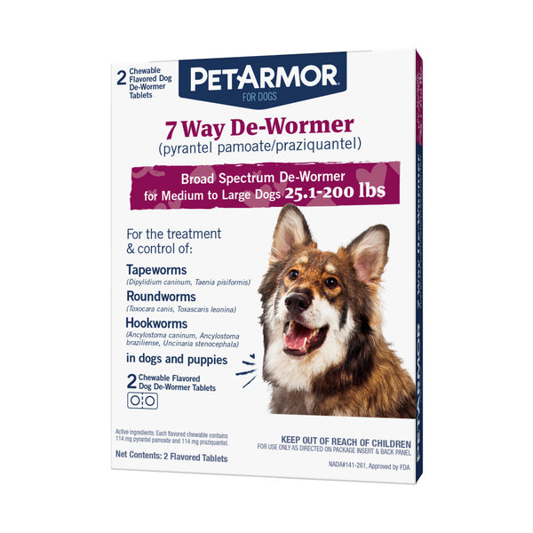 PetArmor 7 Way De-Wormer Dog 2ct