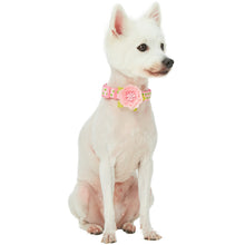 Load image into Gallery viewer, Blueberry Pet Polka Dot Flocking Baby Pink Dog Collar Baby Pink with Detachable Velvety Flower

