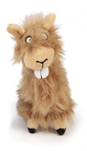Load image into Gallery viewer, Go Dog Buck Tooth Llama with Chew Guard Technology Durable Plush Dog Toy Tan
