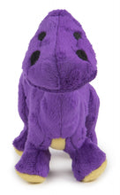 Load image into Gallery viewer, Go Dog Dinos Bruto with Chew Guard Technology Durable Plush Squeaker Dog Toy Purple
