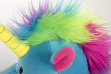 Load image into Gallery viewer, Go Dog Unicorns with Chew Guard Technology Durable Plush Dog Toy with Squeaker Blue
