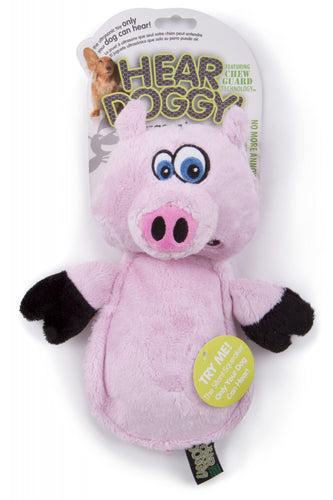 Go Dog Hear Doggy Flattie Pig With Chew Guard Technology And Silent Squeak Technology Plush Dog Toy