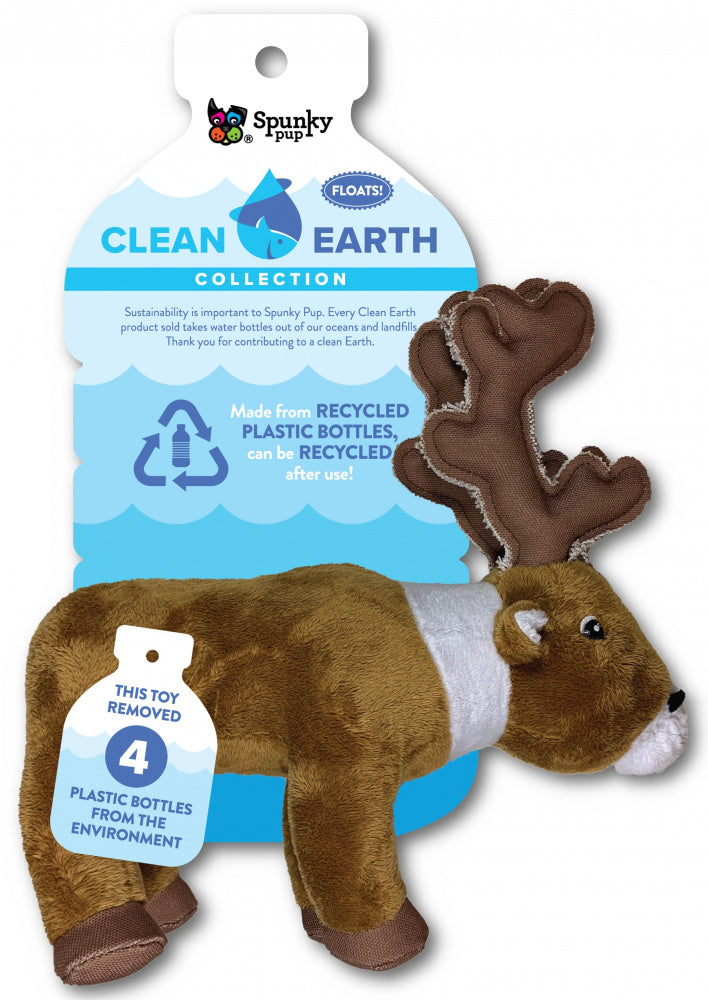 Spunky Pup Clean Earth Caribou Plush Dog Toy