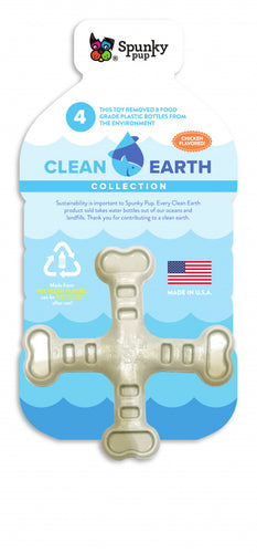 Spunky Pup Clean Earth Recycled Crossbones Dog Toy