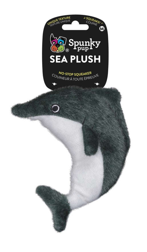 Spunky Pup Sea Plush Dolphin Dog Toy