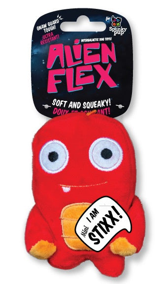 Spunky Pup Alien Flex Stixx Plush Dog Toy