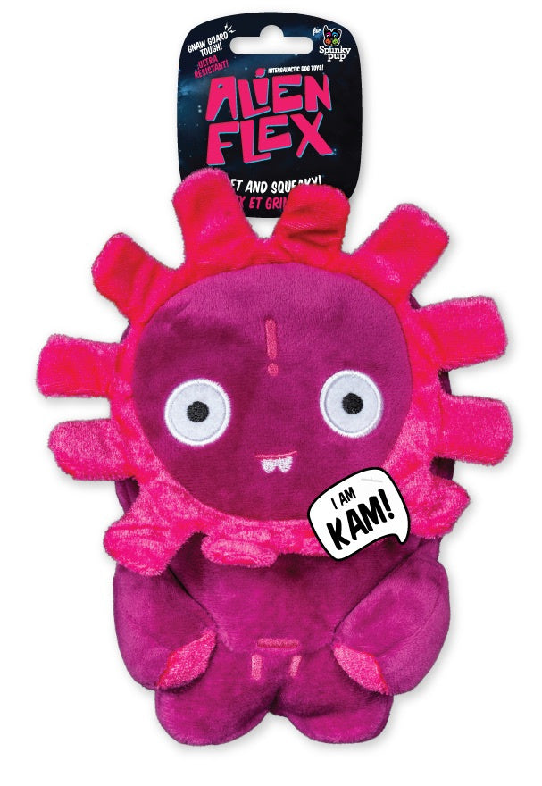 Spunky Pup Alien Flex Kam Plush Dog Toy