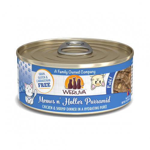 Weruva Classic Cat Pate Meows n' Holler PurrAmid with Chicken & Shrimp Canned Cat Food