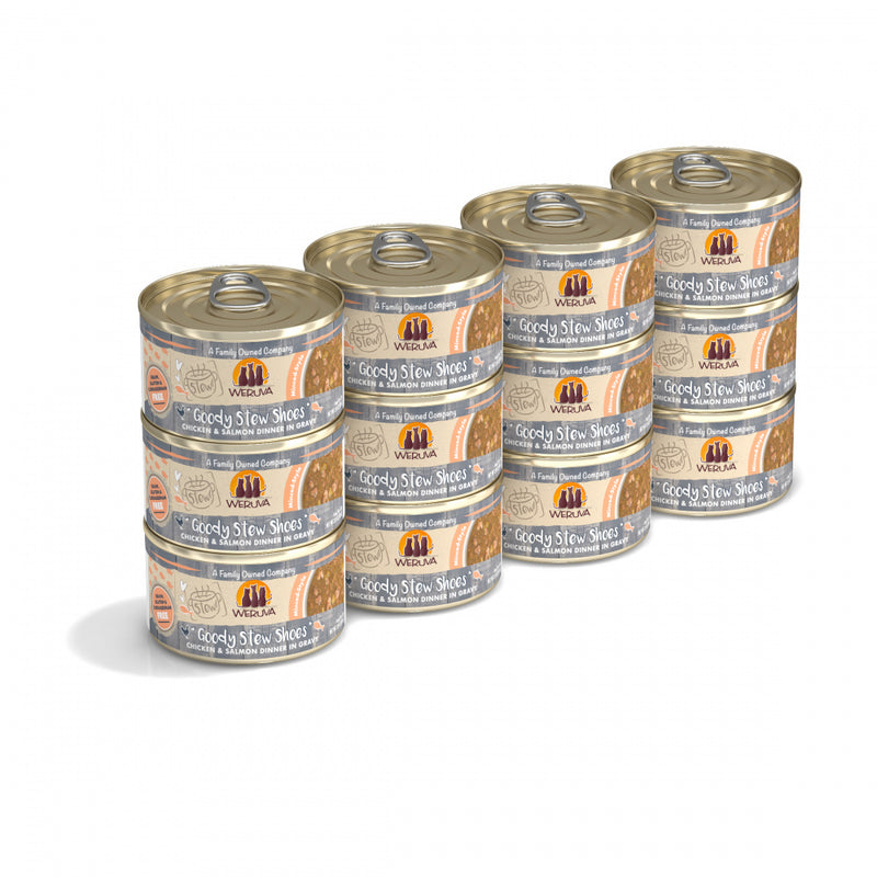 Weruva Classic Cat Stews! Goody Stew Shoes with Chicken & Salmon in Gravy Canned Cat Food