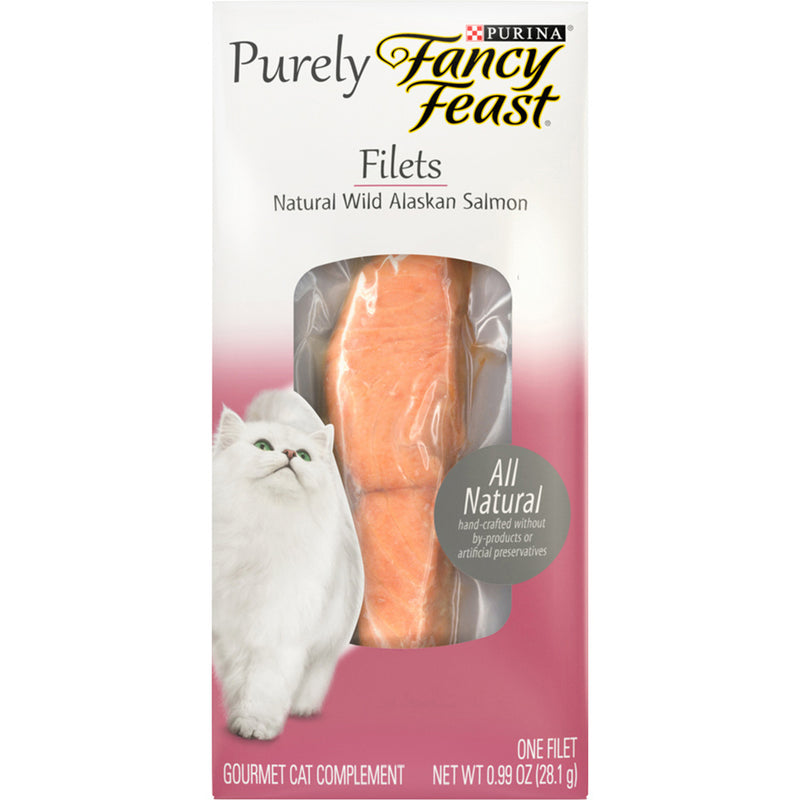 Fancy Feast Natural Grain-Free Purely Filets Natural Wild Alaskan Salmon Wet Cat Food Complement