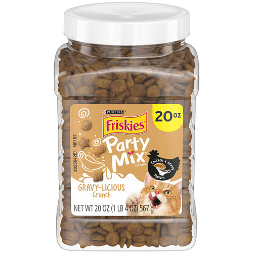 Friskies Party Mix Crunch Gravylicious Chicken & Gravy Flavors Cat Treats