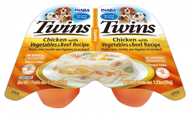 Inaba Dog Twin Cups Chicken With Vegetables & Beef Recipe Dog Food Topper