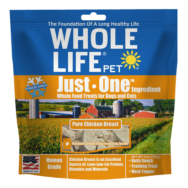 Whole Life Pet Just One Ingredient Freeze Dried Chicken Treats Value Pack for Dogs & Cats